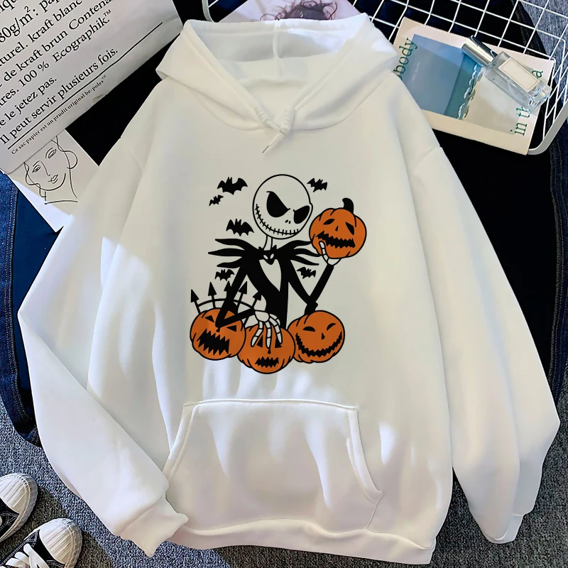 Halloween Gift Disney Cartoon Jack Skellington Hoodies Men Kawaii Graphic Streetwear Anime Winter Warm Sweatshirts Male