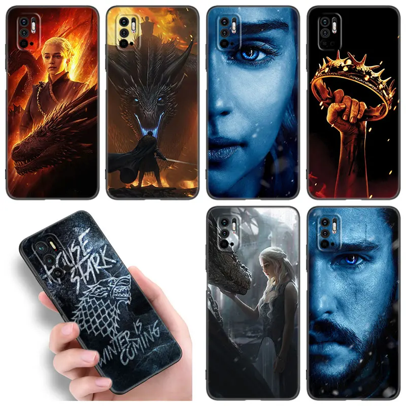 Dragon Mother Thrones Phone Case For Xiaomi Redmi Note 10 11 11S 12 4G 8 9 11E 11T Pro Plus 10T 5G 8T 9S 10S 12S Black Cover