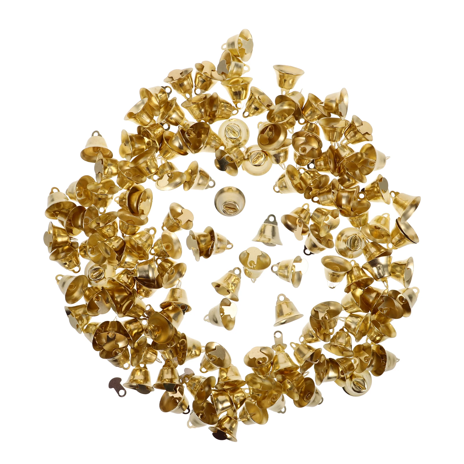 

120pcs 16Mm Christmas Hanging Pendant Diy Mini Bell Ornament Golden Cute Christmas Tree Decoration Bell Pendant For Kids Family