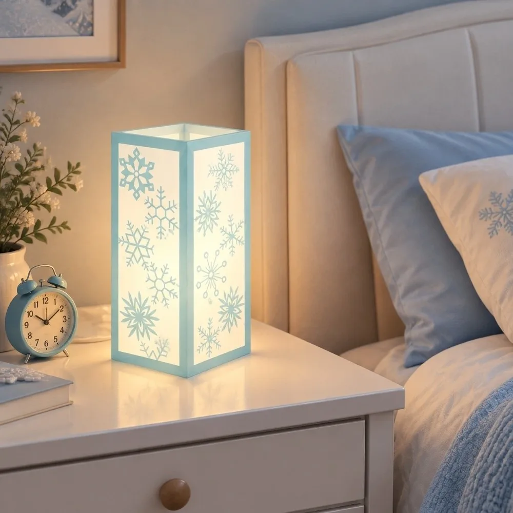 3 PCS Plastic Christmas Lampshade Xmas Elements Snowflake Candle Shade Table Ornaments Decoration Light Cover Christmas