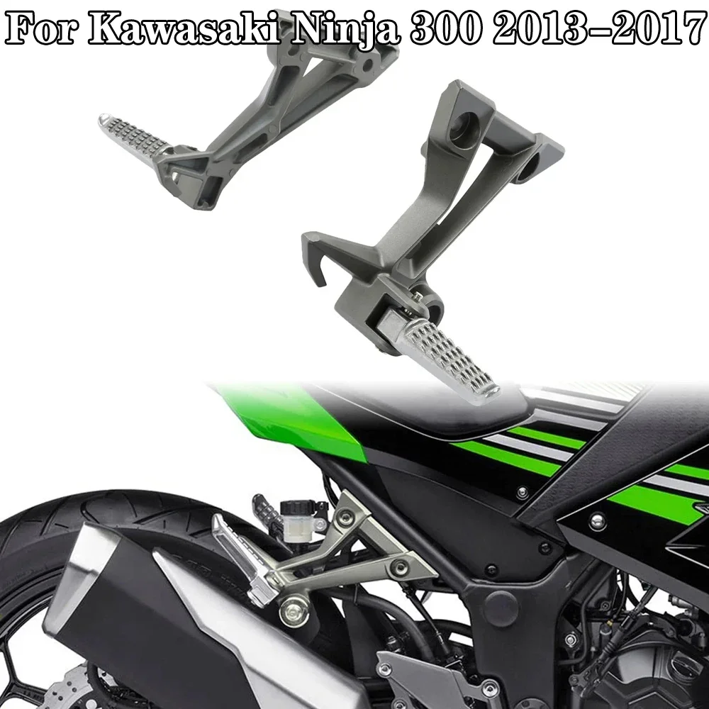 

For Kawasaki Ninja 300 2013-2017 Motorcycle Passenger Rear Footrest Foot Pegs W/Bracket