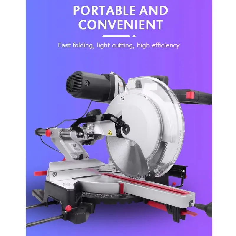 Multifunctional 8 inch 12 inch Drawbar Cutting Machine Stainless Steel Aluminum Alloy Miter Saw Push Pull Saw Woodworking Saw