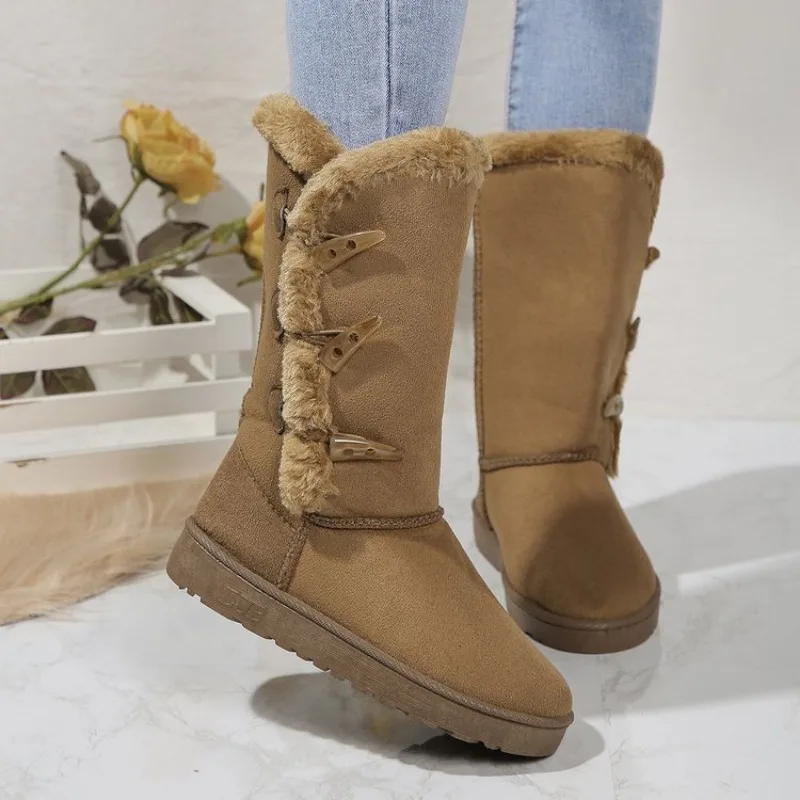 Classic Plush Snow Boots and Calf Women\'s Boots Wool Women\'s Boots Warm Winter Shoes 2024 Winter New Women\'s Shoes D84