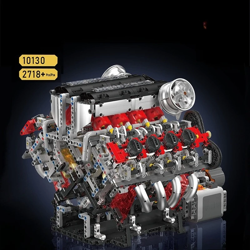 V8 Mini Engine Model Kits Building Blocks Assembly Kids Toys Vehicle Engine Modeling Accessories Model Kit for Boys Gifts