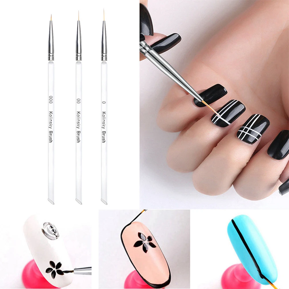 

6Pcs Dual-Use Nail Art Pen Durable Practical Long Handle Design Lightweight Portable Perfect for Nail Art Accessories