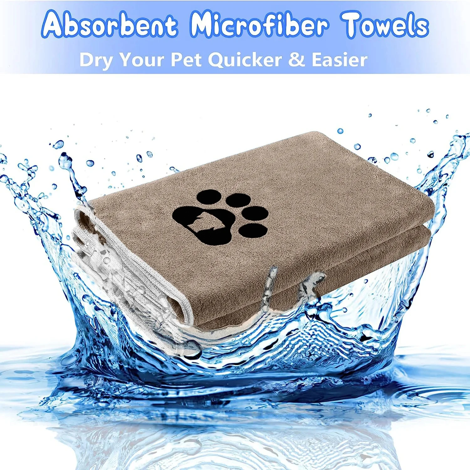 Pet Towel Microfiber Super Fast Dry High Absorbent Cleaning Towel  Dogs Cat Bathrobe Grooming Supplies