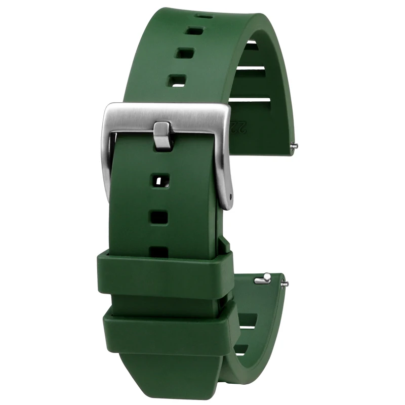 Gumowy pasek do zegarka fluoru 20mm 22mm do Breitling bransoletka adaptacja paska do każda marka zegarków nurkowych