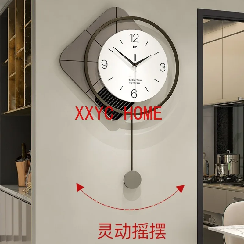 Creative Geometric Figure Automatic Swing Decorative Clock Minimalist Living Room  Silent Sweep Seconds Quartz Watch