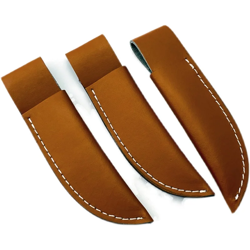 1pc Split Cow Leather Straight Knife Fixed Blade Sheath Scabbard Cover Pants Storage Bag Holders