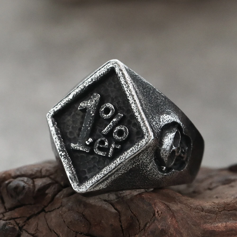 العصرية الرجال 1%er الذكور الدائري للنساء خمر ريترو الذهب اللون الفولاذ المقاوم للصدأ السائق المجوهرات بالجملة الكثير