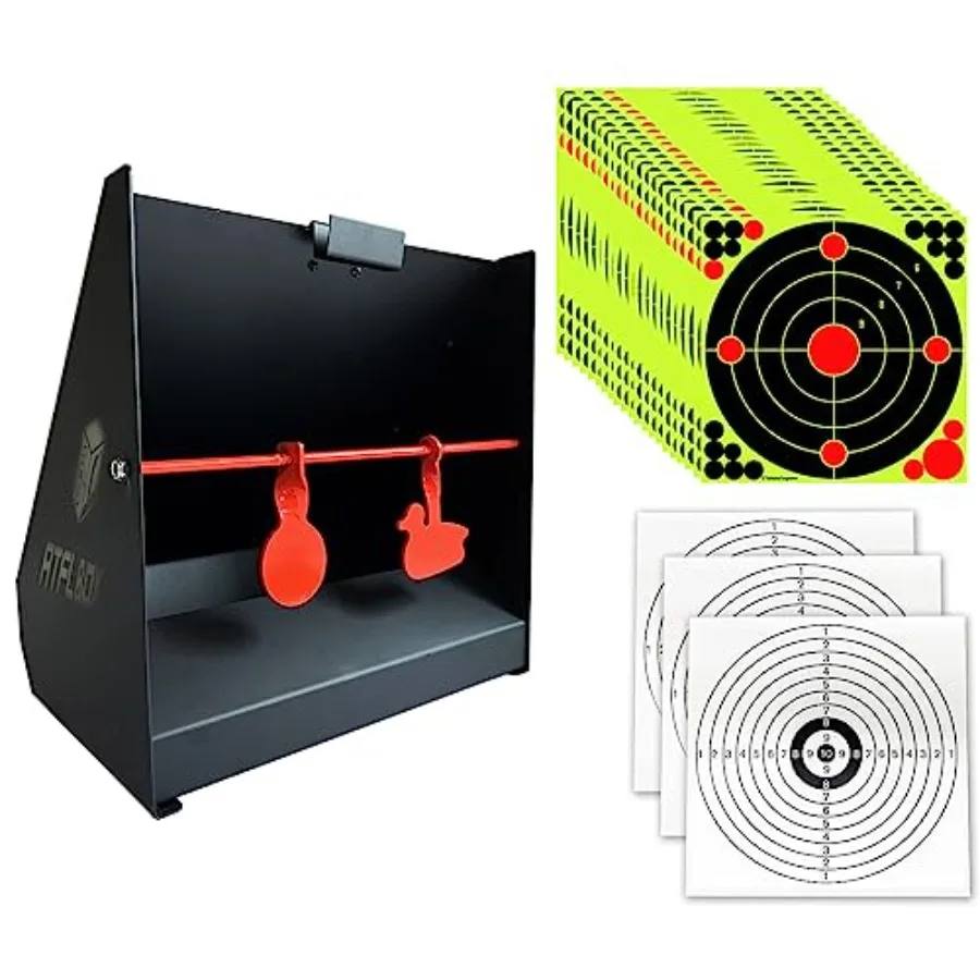 صندوق مصيدة رصاصة 12 بوصة مع 25 قطعة 12 بوصة × 12 بوصة أهداف إطلاق النار الورقية لممارسة المدى الداخلي والخارجي قدرة عالية Im #1