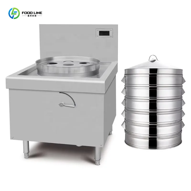 

Customized Commercial 15KW Electric Induction Food Steamer Single Burner for Bun Dumpling Dimsum