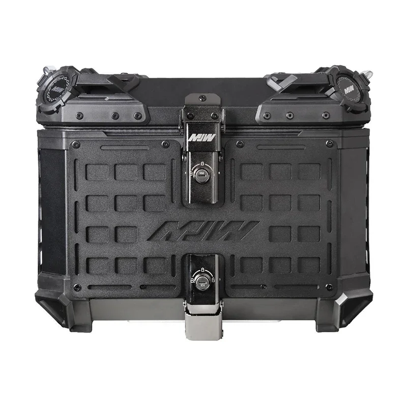 45L Motorcycle Tail Box Rear Luggage Storage Tool Case Helmet Box Universal Aluminum Motorbike Trunk With Bracket Base Plate