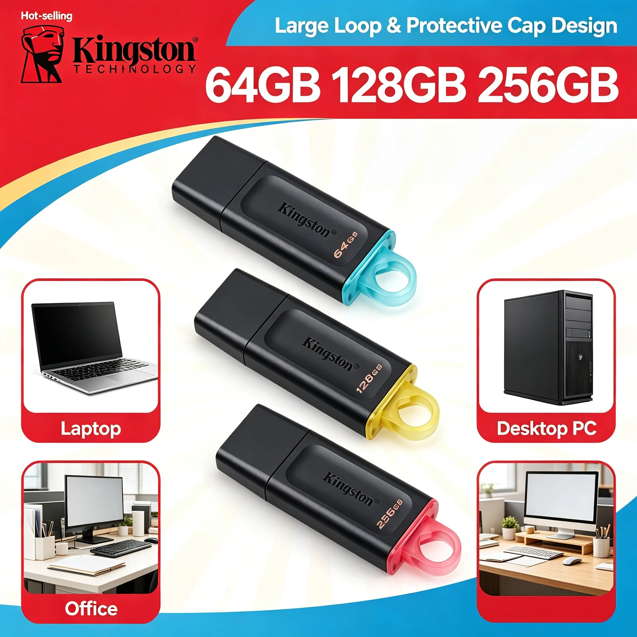 Kingston USB 32 Gen1 DTX Mini Flash Drive 32GB 64GB 128GB 256GB Memory Stick for Laptop Desktop Computer Pro Storage