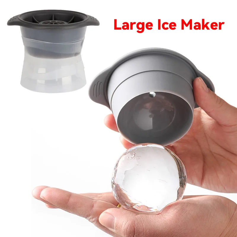 

1Pcs Bar Whiskey Round Ice Cube Maker Silicone Large Ball Shape Spherical Ice Cube Mould Machine Quick Freezer Kitchen Gadgets