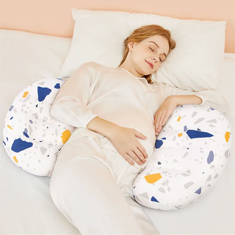 Almohada desmontable de estilo de dibujos animados para mujeres embarazadas, protección de la cintura, soporte para el vientre, almohada multifunción lavable, almohada de lactancia