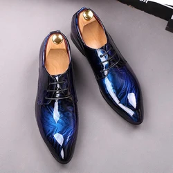 Men's Dress Shoes Patent Leather Business Shoes Pointed Toe Zapatos Hombre Oxfords Shoes For Men Sapatos Social Masculino