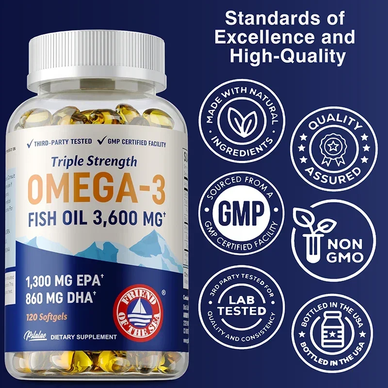 

Капсулы с рыбьим маслом Omega 3. Уход за глазами, укрепление мозга, улучшение памяти и интеллекта, для сердца, кожи, волос, суставов и иммунитета.