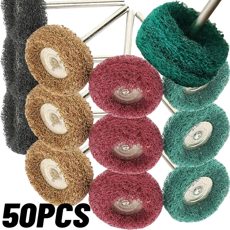 

10/50 шт. мини-дрель, абразивная щетка, нейлоновая полировальная подушечка, электрическая шлифовальная машина, ювелирные изделия, абразивная салфетка, щетка для полировки, колесо, вращающиеся инструменты