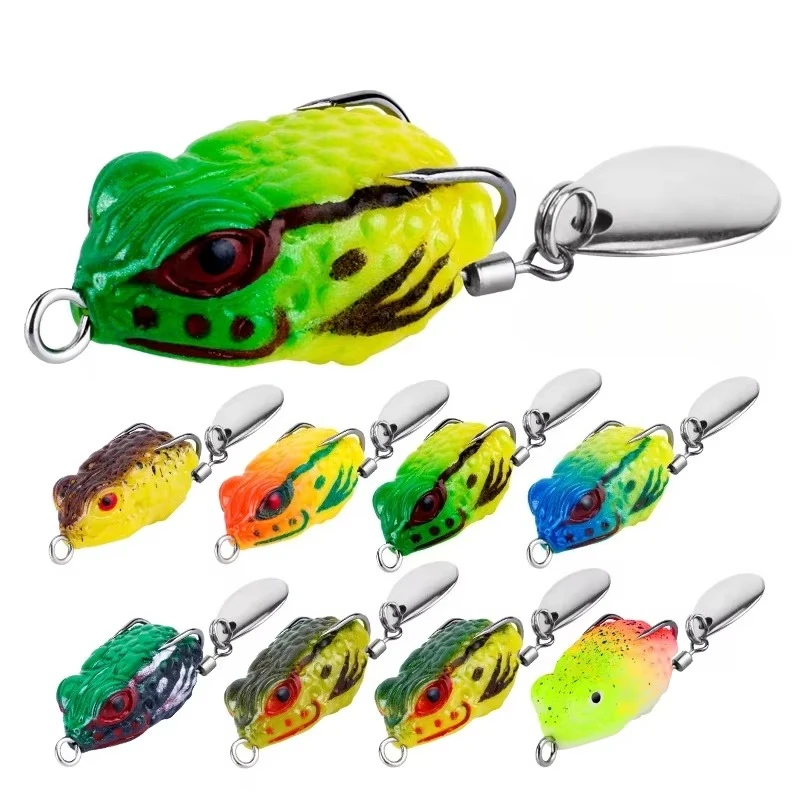 

High quality vivid 2.5-3cm 3-4.3g 3D simulation artificial insect bait outdoor 8PCS glitter frog double float fishing bait set