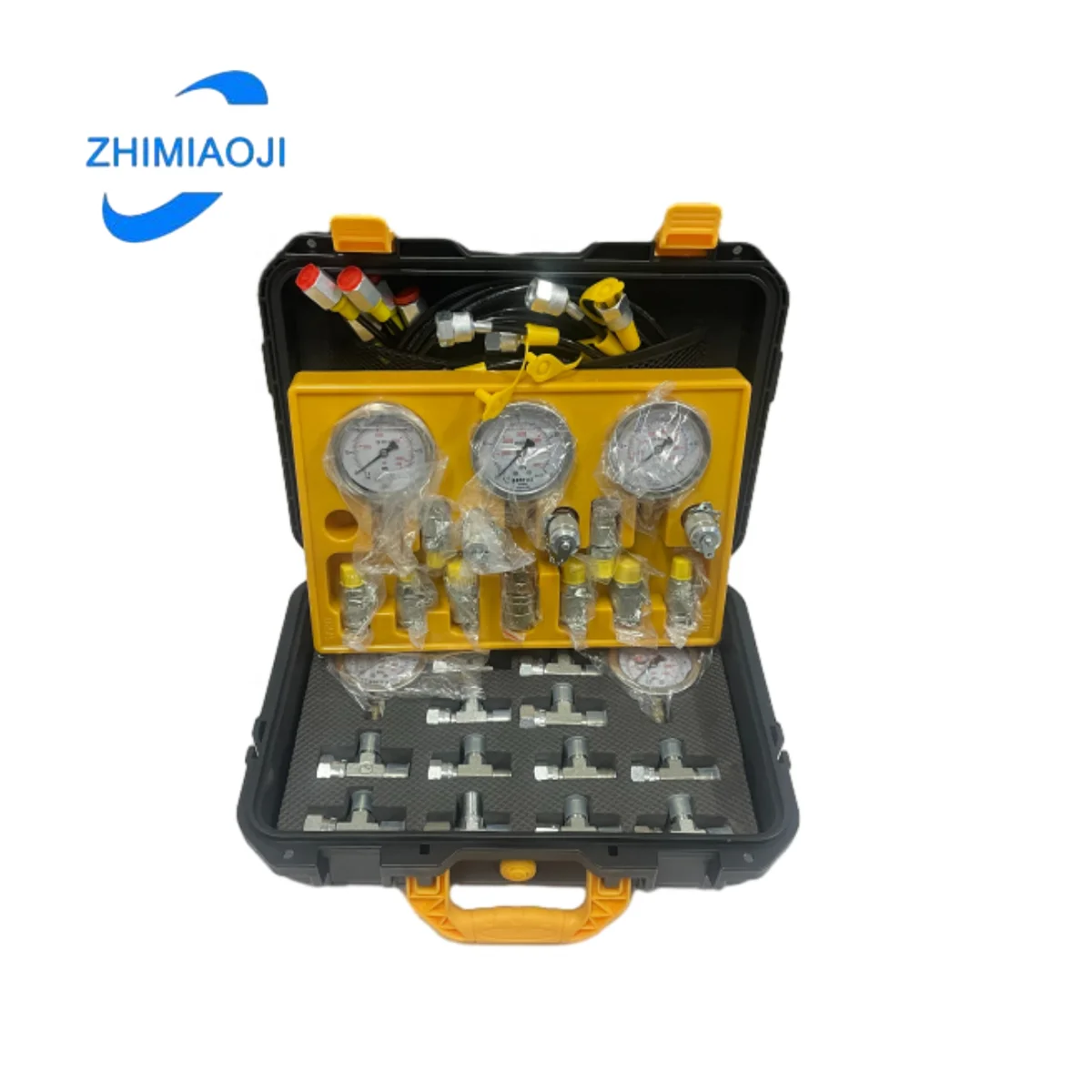 

CJSHPSS Excavator Diagnostic Tools Hydraulic Pressure Gauge 5 Gauges OEM Stainless Steel Case hydraulic pressure test gauges