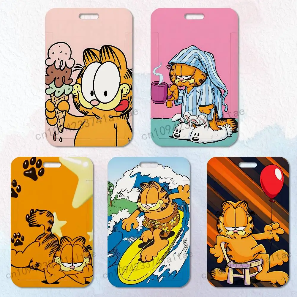 

Funny Cat-G-GarfielS-S Card Holder Lanyard Camera Neck Strap Credit Card Case ID Badge Credentials Protection