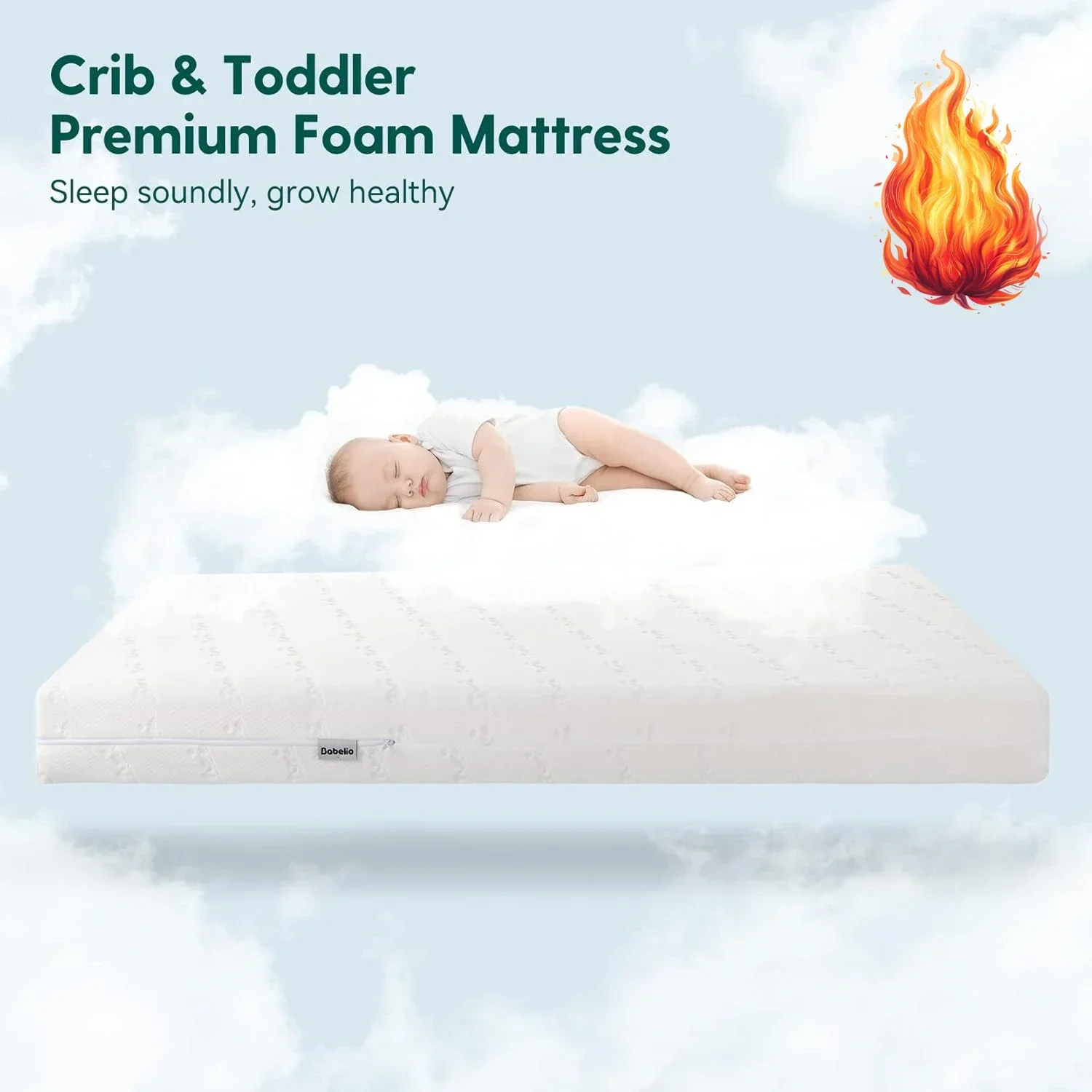 

Breathable Crib Mattress, Dual-Sided, Memory Foam, Waterproof, Removable and Machine-Washable Cover, for Toddler and Baby