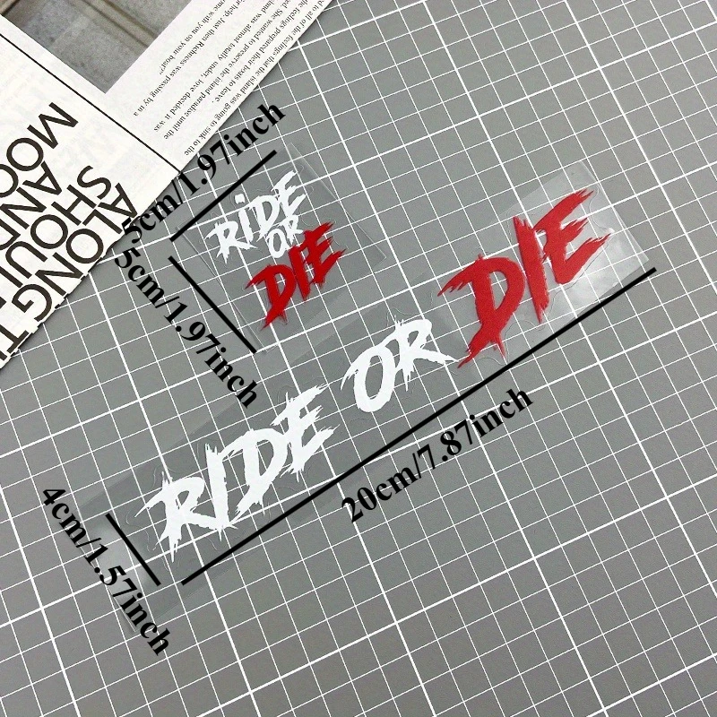 2PCS RIDE OR DIE Motorrad Aufkleber Wasserdicht für Motorrad Helm DIY Straße Fahrrad Oberrohr Rahmen Selbst-klebe Vinyl Aufkleber