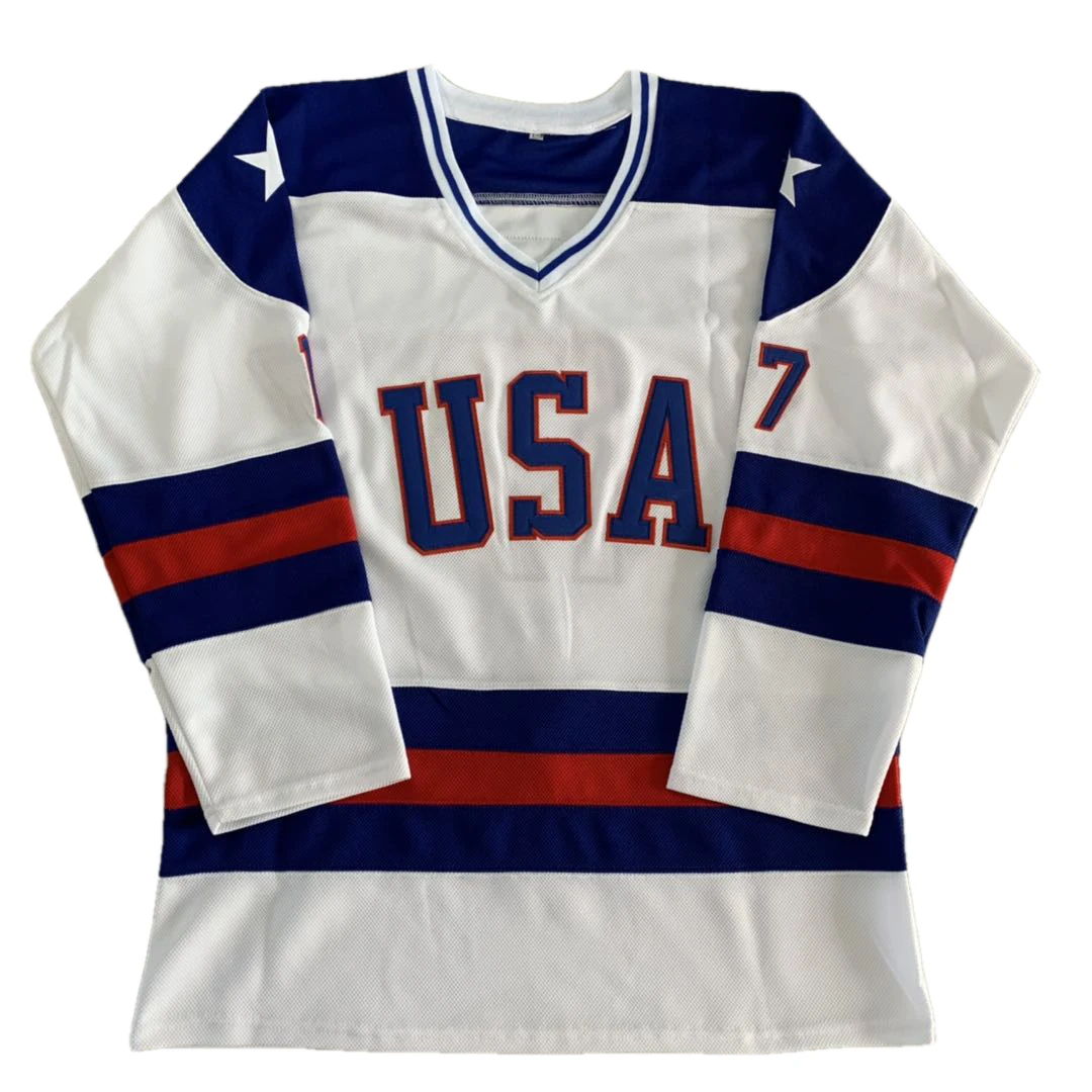 Ice Hockey Jersey Usa 17 O'callahan 30 Craig Outdoor Sportswear Jerseys Training Clothing Sewing Embroidery White Blue 2023 New