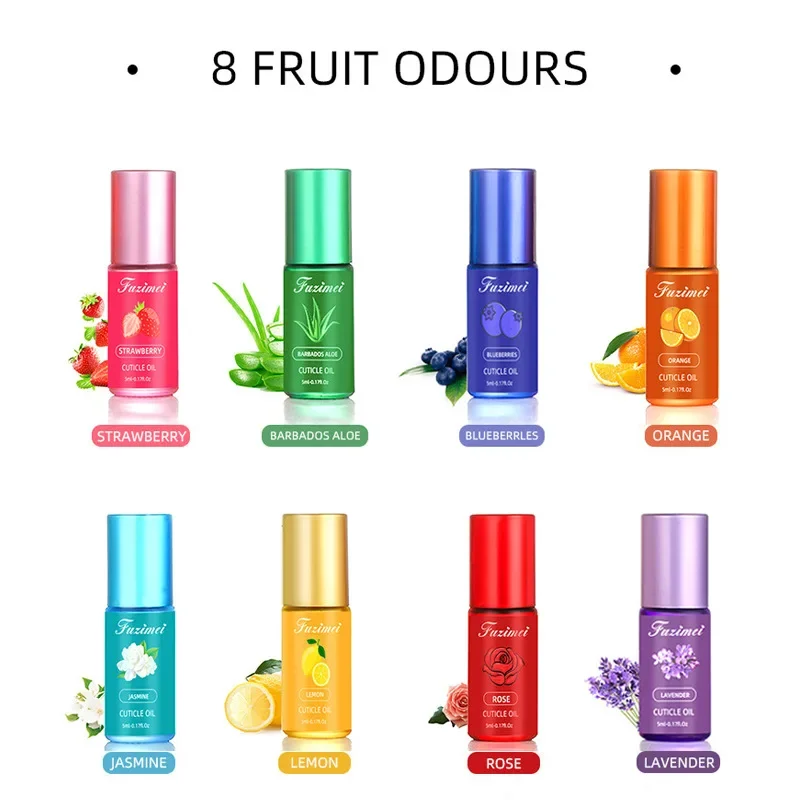 Huile pour les ongles, solution nutritive, boule d'huile essentielle, anti-barbe, peau morte, 5ml par pièce