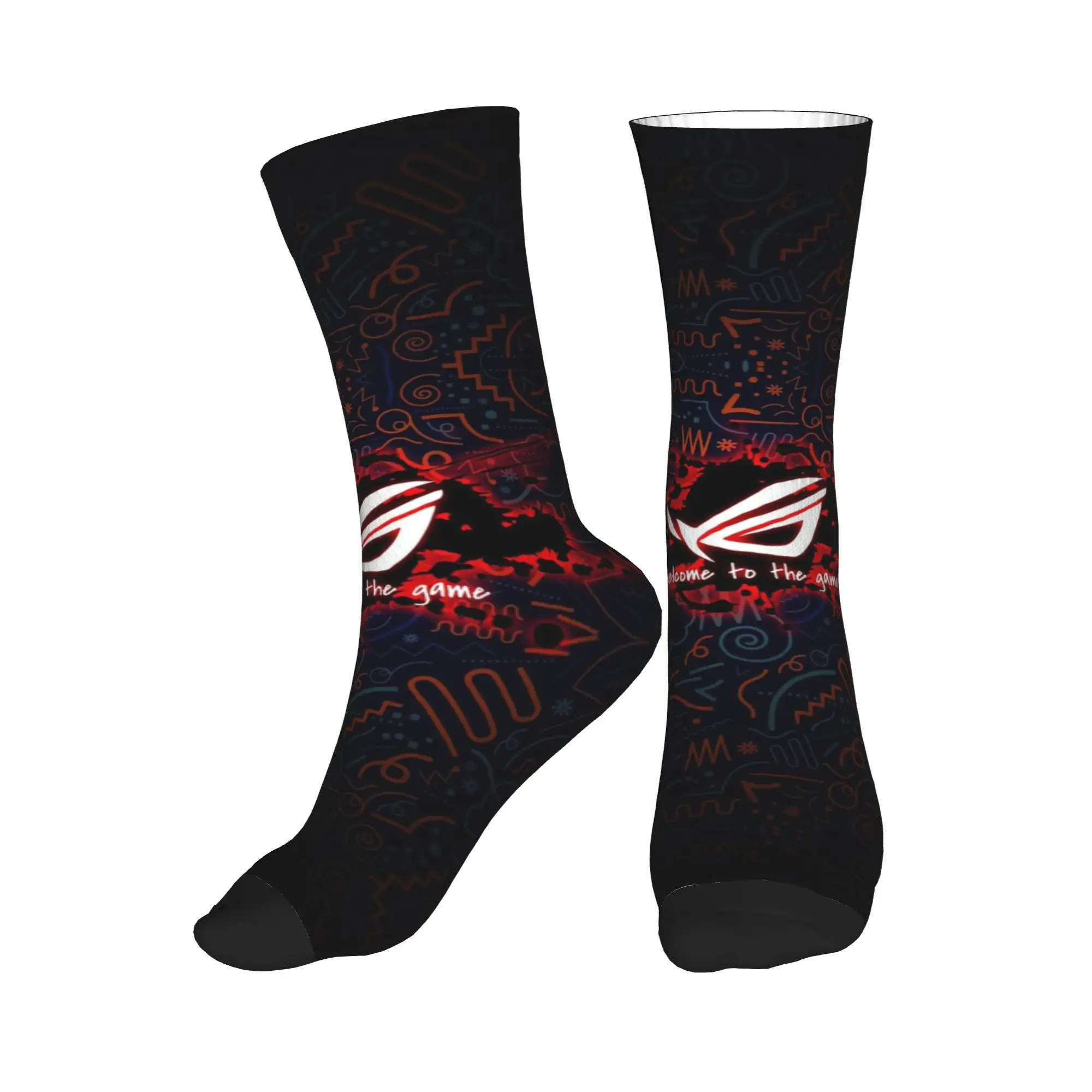 

All Seasons Asus Rog Sport Middle Tube Socks High Quality Crew Socks Funny Stockings for Men Women