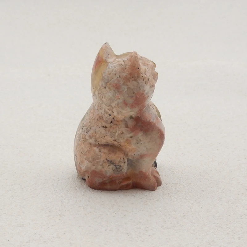Lucky Cat Ornament Natural Stone Celestobarite Cute Cat For Decoration Gemstones Jewelry Pendant Free Drilling 41x26x19mm 35g