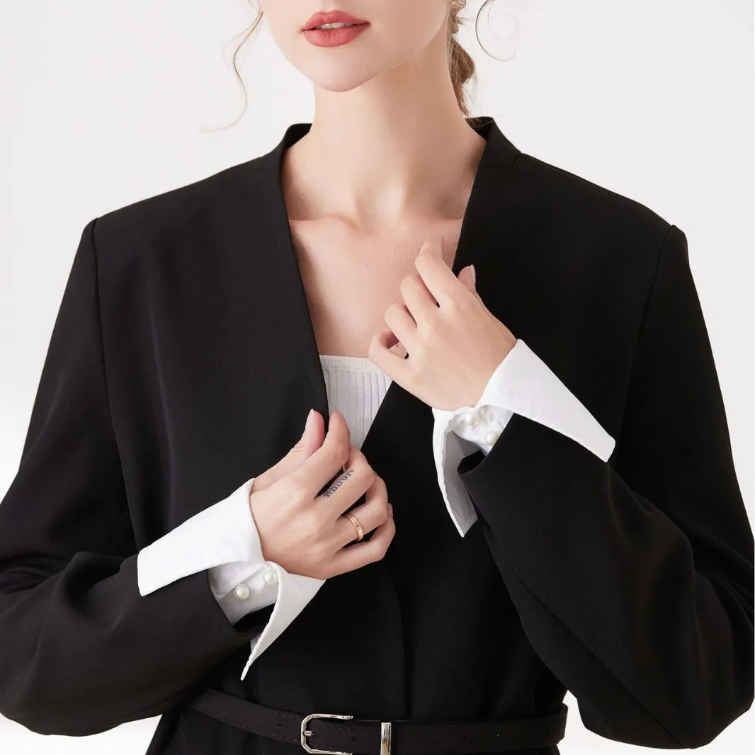 

The New Hot-selling Cotton Sleeves Are Simple and Versatile Black and White Decorative Fake Cuffs Elegant Temperament