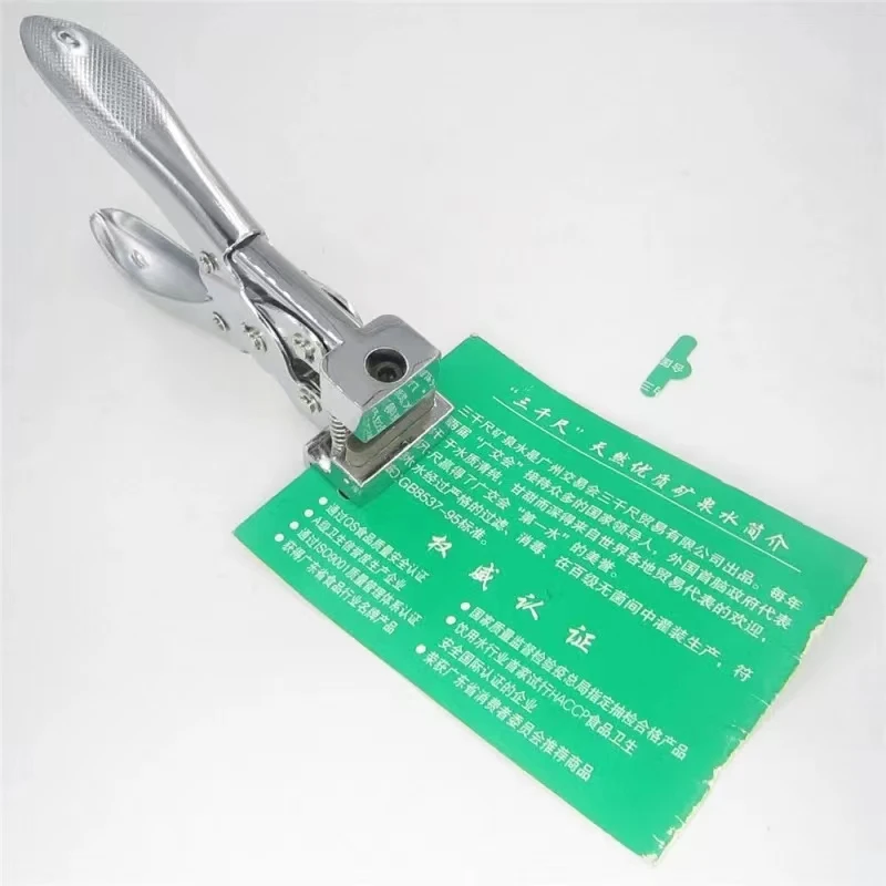 T Slot Shape Cutter Puncher Punch Plier Hole Paper PVC Plastic ID Identity Cut Card paperboard stationery Office Badge Tag Tool