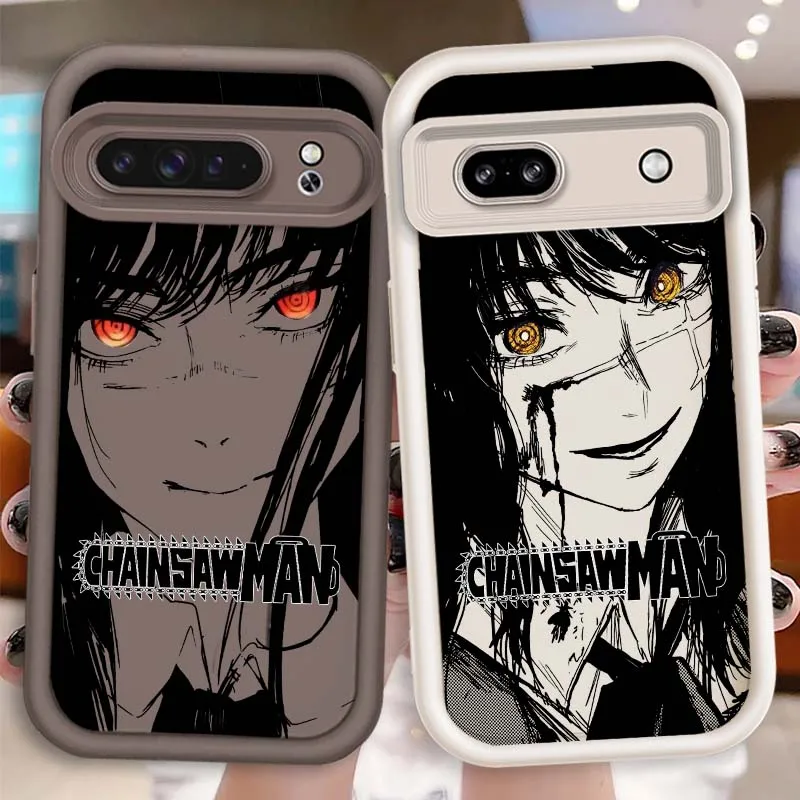 

Anime Chain Saw Man For Google Pixel 9 8A 8 7 7A Pro XL 5G Eye Ladder Soft TPU Shockproof Cover Phone Case