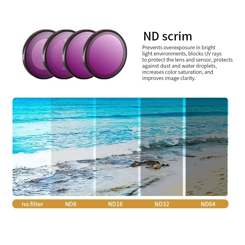 SZPowerwin ND Set Filter 4 In 1 For Insta360 GO3S Accessories Camera Lens CPL ND8/16/32 /64 Filters Kit Lens Protector MCUV