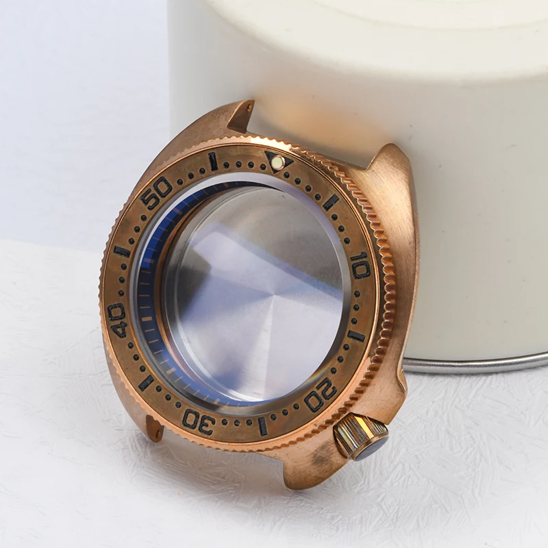 

6105 Abalone Bronze Watch case C3 Luminous Sapphire glass Dive watch case fit Seiko for NH35/NH36 Automatic Movement Watch mod