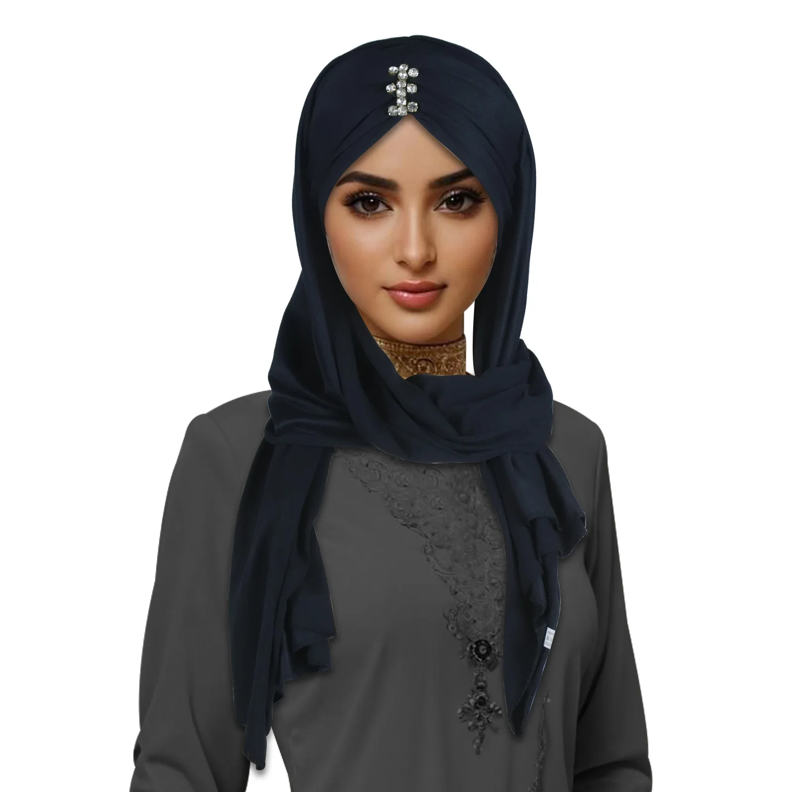 

Цельный шарф Amira мгновенного действия, Джерси, хиджаб, мусульманский женский платок, шали, банданы, повязка на голову, Bufanda, платок, Turbante Mujer