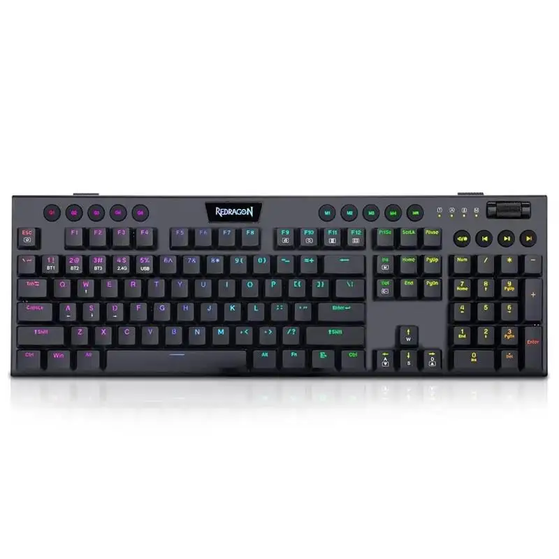 REDRAGON Horus K618 RGB support Bluetooth 5.0 wireless USB 2.4G 3 mode Mechanical Gaming Keyboard 104 Keys for Compute PC Laptop