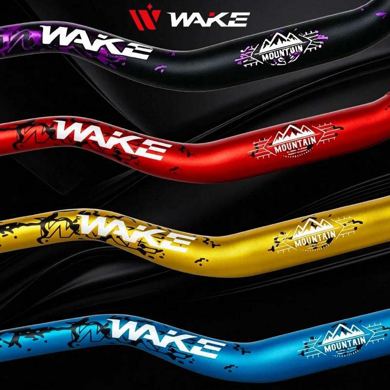 WAKE Fahrradlenker 31,8 mm, 720/780 mm, Aluminiumlegierung, 55 mm Riser, passend für MTB