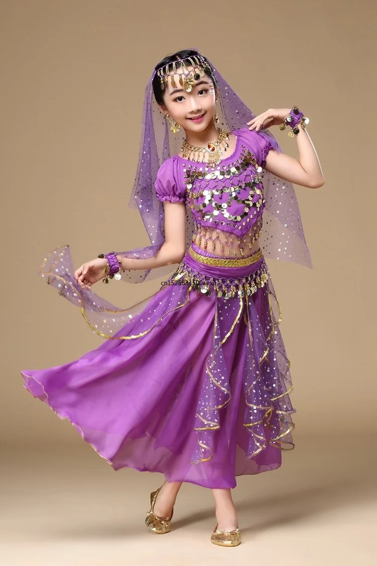 Kid Belly Dance Costumes Set Oriental Dance Costumes Bellydance Set Girls Egyptian Bollywood Indian Kids Belly Dancing