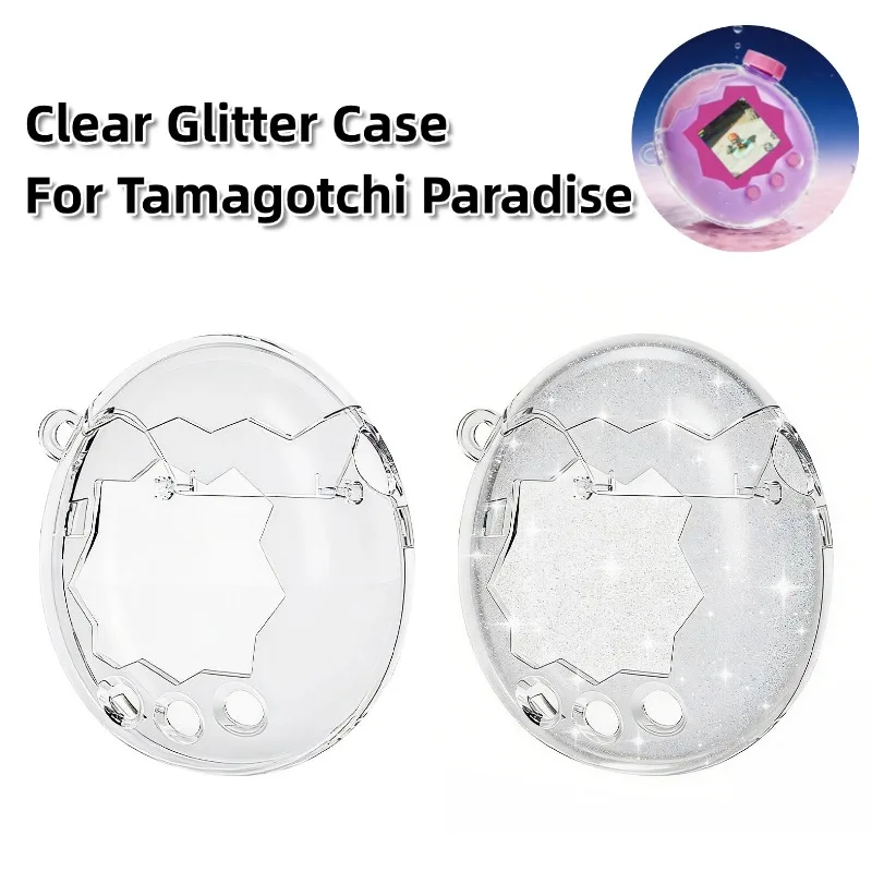 Für Tamagotchi Paradise Amusement Park Schutzhülle aus transparentem, glitzerndem TPU, stoßfeste Abdeckung, transparente Hautschale