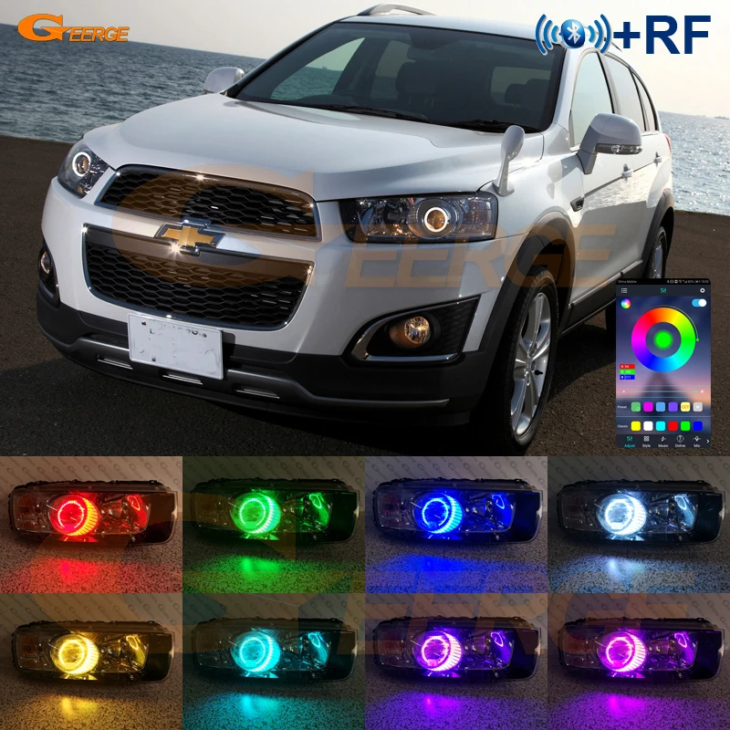 

For Chevrolet Captiva 2011 2012 2013 2014 2015 Bluetooth App Multi-Color Ultra Bright RGB LED Angel Eyes Kit Halo Rings