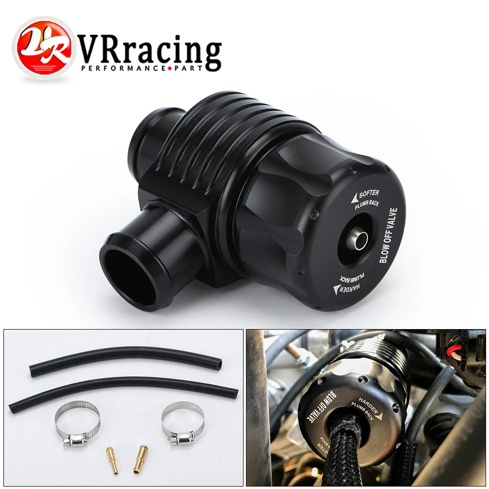 Black Auto Racing Turbo aluminum Universal BOV 25mm 1.8T Blow Off Valve Turbo Wastegate bov with Adpater outside VR5742BK