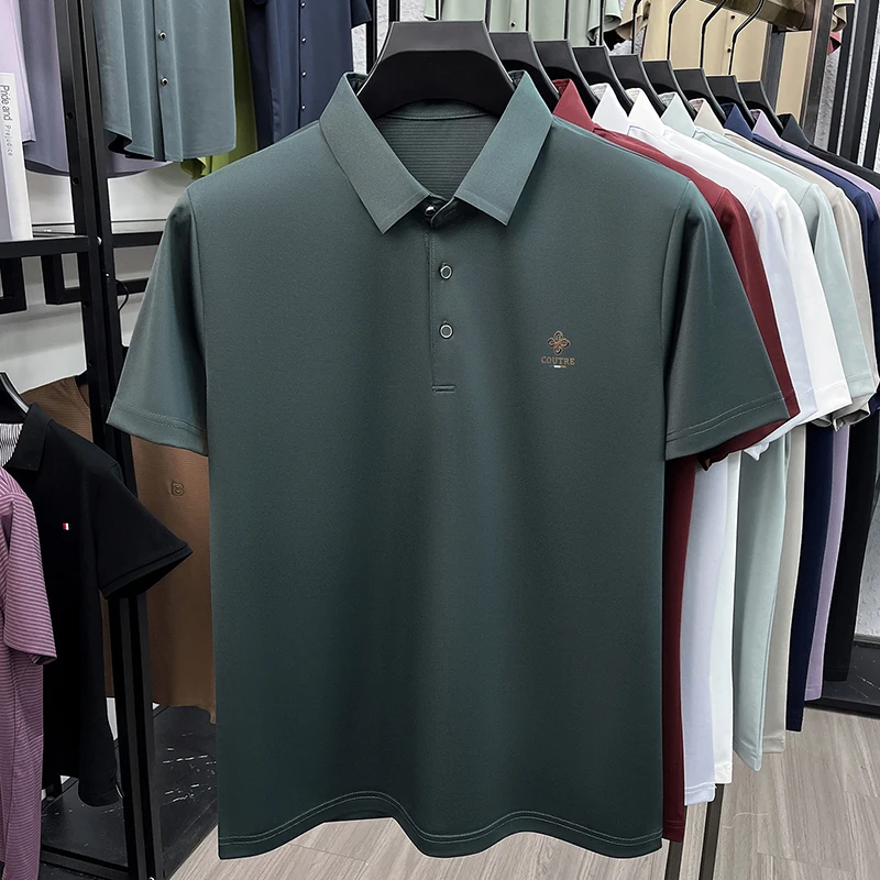 Summer Men's Short Sleeved T-shirt, Lapel, Business Polo, Middle-aged Men's Style, Dad Suit, Base Coat, Men's Top