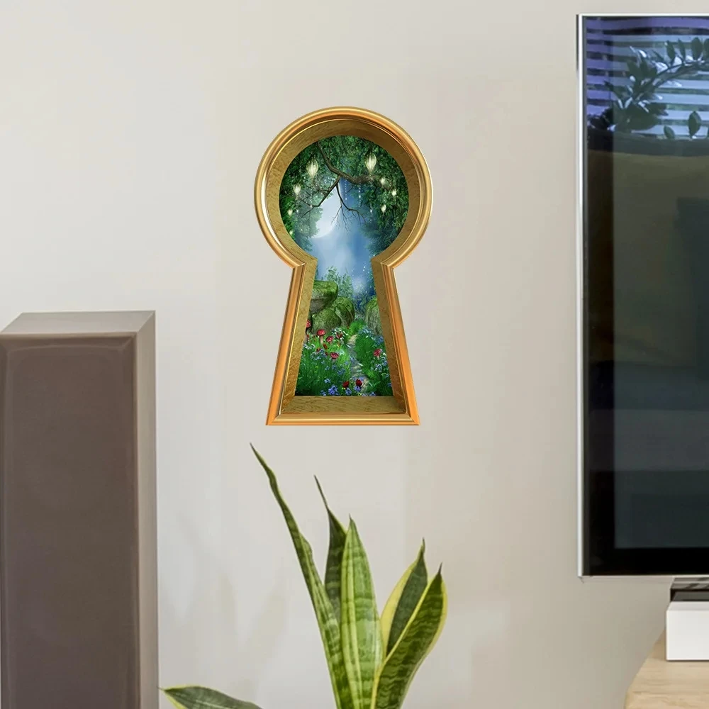 סגנון פסטורלי יער יער הפלאות קיר מדבקות חדר ילדים דלת מטבח קישוט דף הבית קישוט טפט פוסטר דקסל