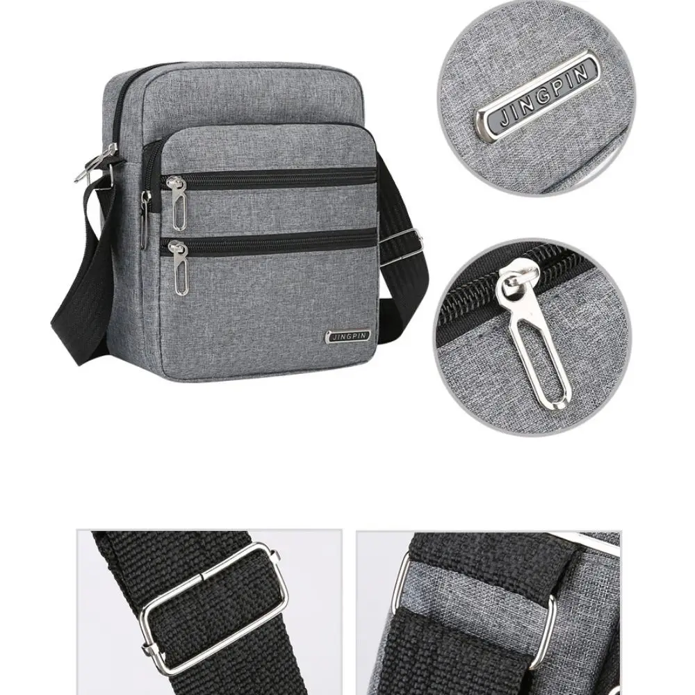 

New Nylon Polyester Crossbody Bags Black Grey Blue Waterproof Tote Bag Large Capacity Shoulder Bag Men Women