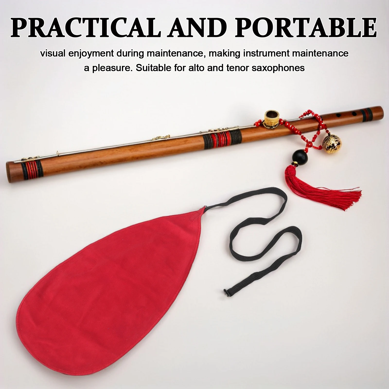 

2Pcs Saxophone Cleaning Cloth Moisture Absorbent Durable for Alto Tenor Sax Maintenance Swab Tube Cleaner Woodwind Care