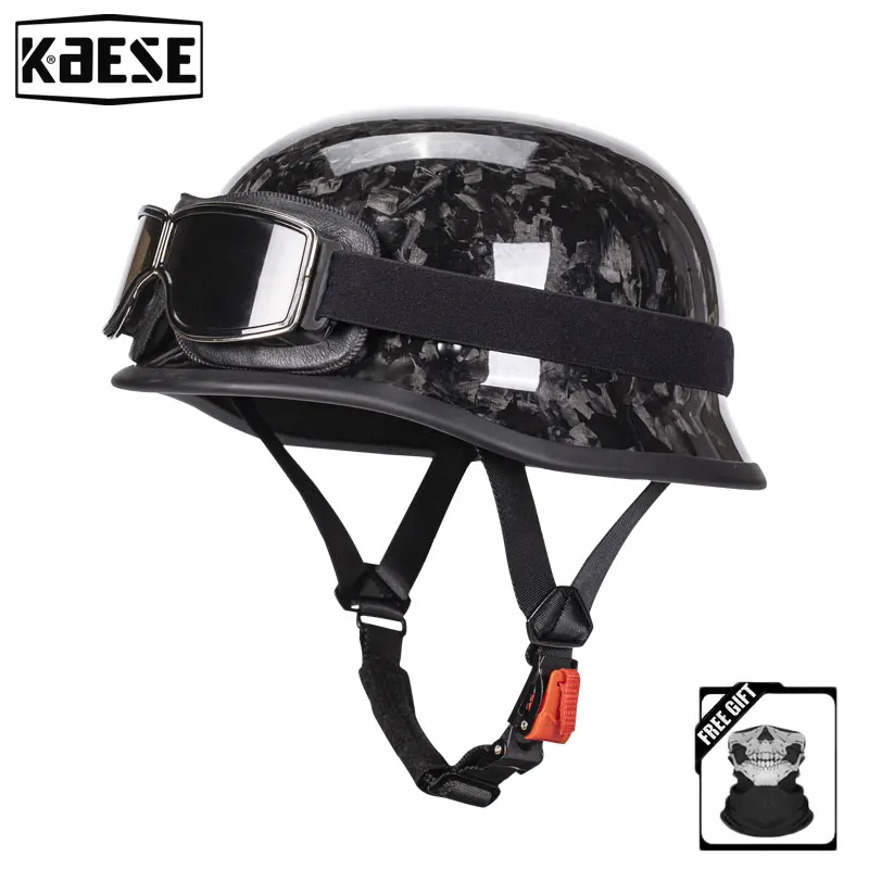 Cascos Real Carbon Fiber Forging Pattern Half Face Helmets German Soldier Helmet Half Face German Soldier Helmet Half Face