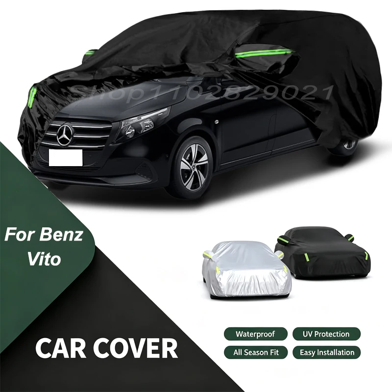 Full Car Cover For Mercedes Benz Vito W639 W447 All Weather Outdoor Snow Sun UV Dustproof with Reflective Strips Wind Straps
